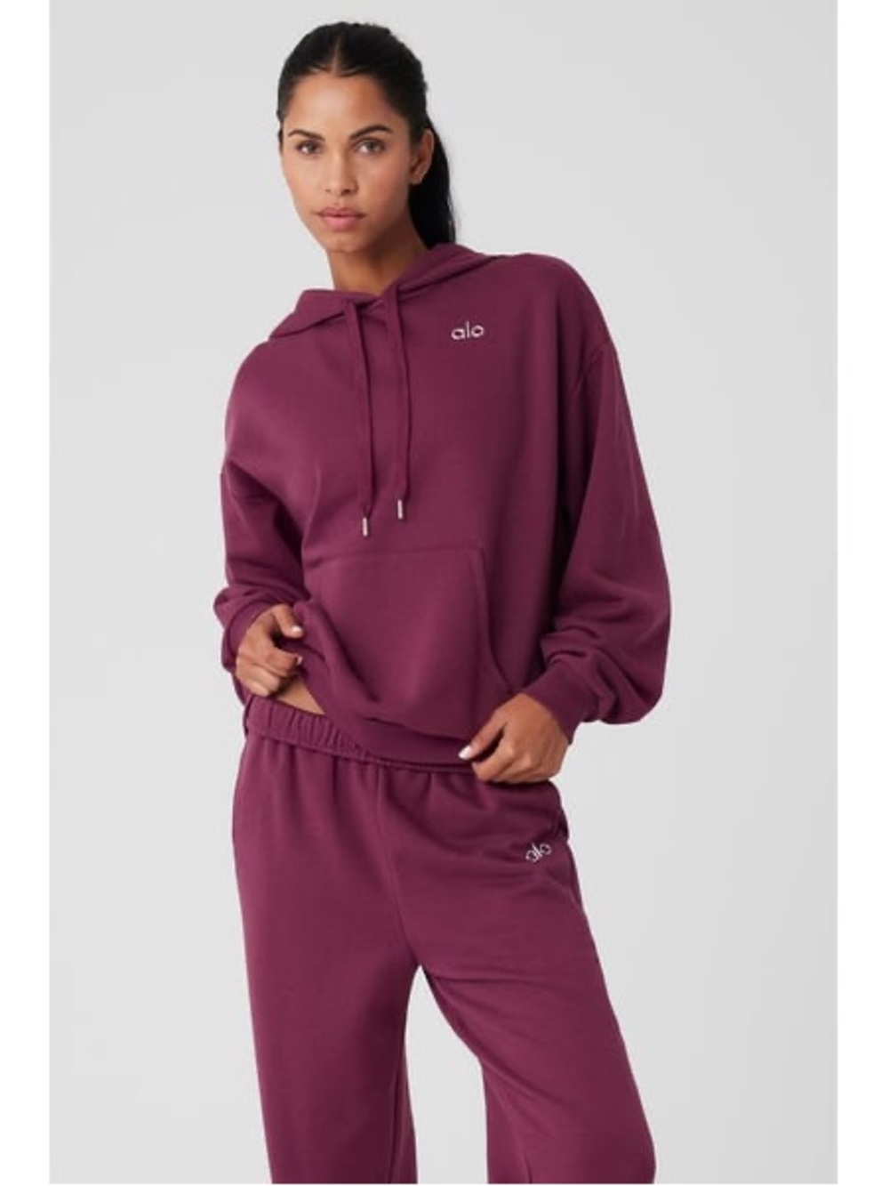 Alo Accolade Hoodie - Size Small, Wild Berry